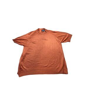 Rochelle California Women XL Orange Acrylic Short Sleeve High Quality Sweater